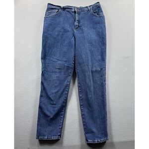 Riders By Lee Jeans Womens 18 Blue‎ Medium Wash Relaxed Tapered Denim 34x30